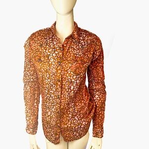 Brown and Pink Patterned Shirt